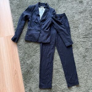 H&M Navy Blazer and Pants Set